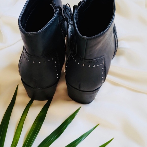 Women's Faux Leather Studded Western Bootie - Picture 4 of 7